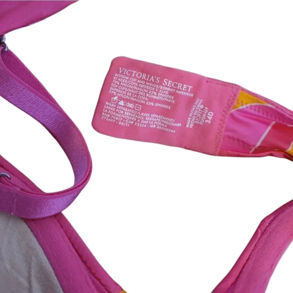 Victoria's Secret Hot Pink Bling Bio Fit Bra 34D